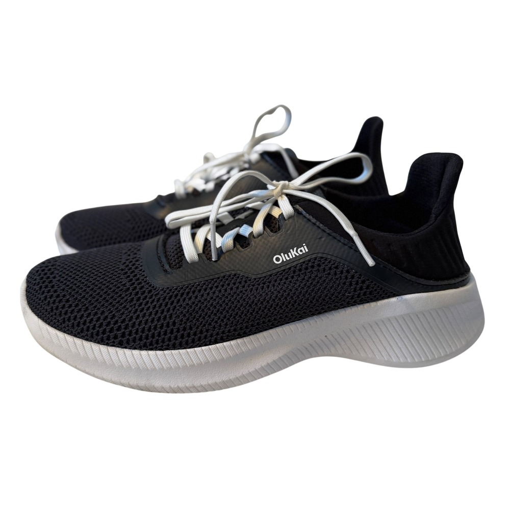 OluKai Island Hopper Womens 8 Black White Mesh Sneakers 20526-LRLR